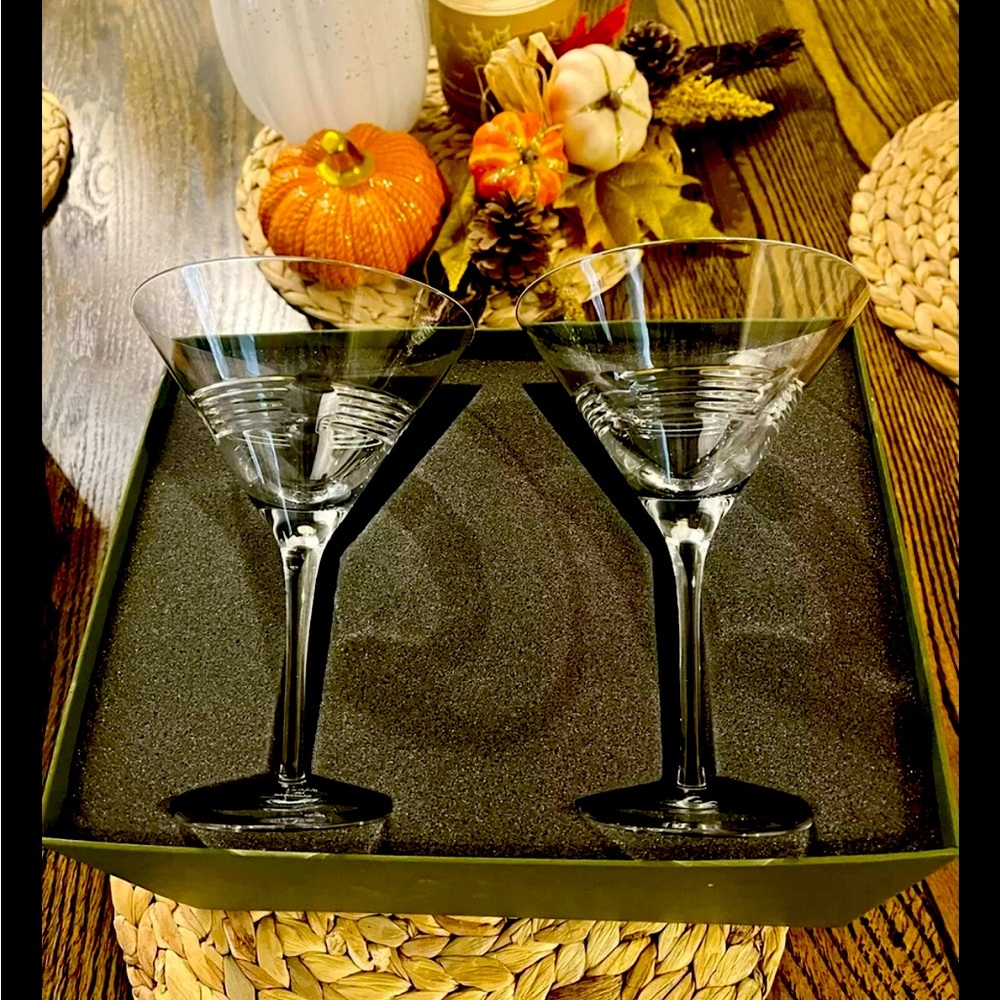 Beautiful crystal martini glasses